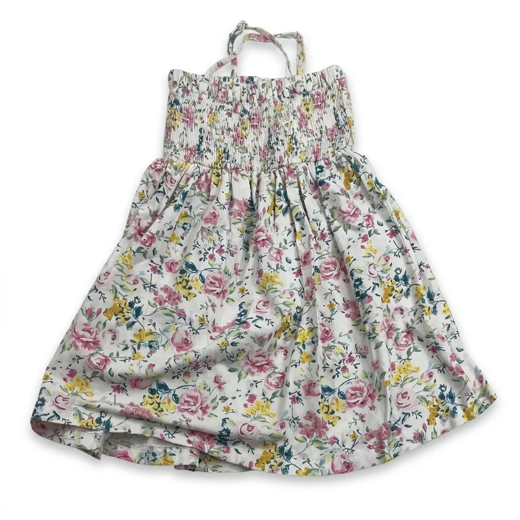 Blommig klänning från Luca & Lola - Storlek 110/116 - Vit
