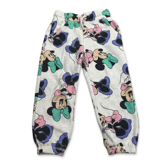 Mönstrade mjukisbyxor från Disney Mickey and Friends - Storlek 104 - Vit