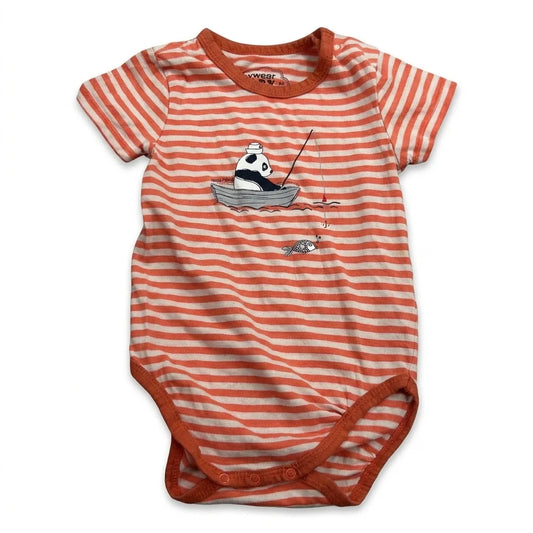 Striped bodysuit from My Wear Baby - Size 86 - Orange