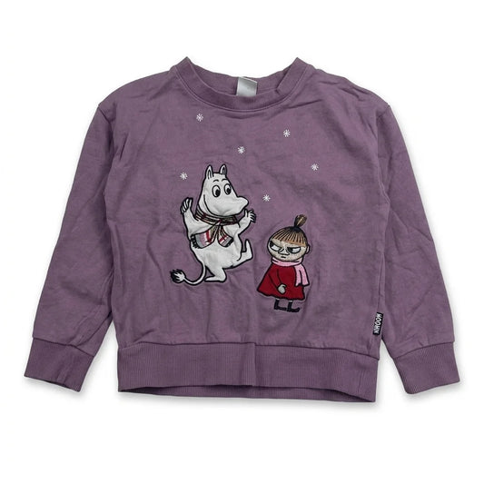 Mönstrad sweatshirt från Moomin - Storlek 98 - Lila