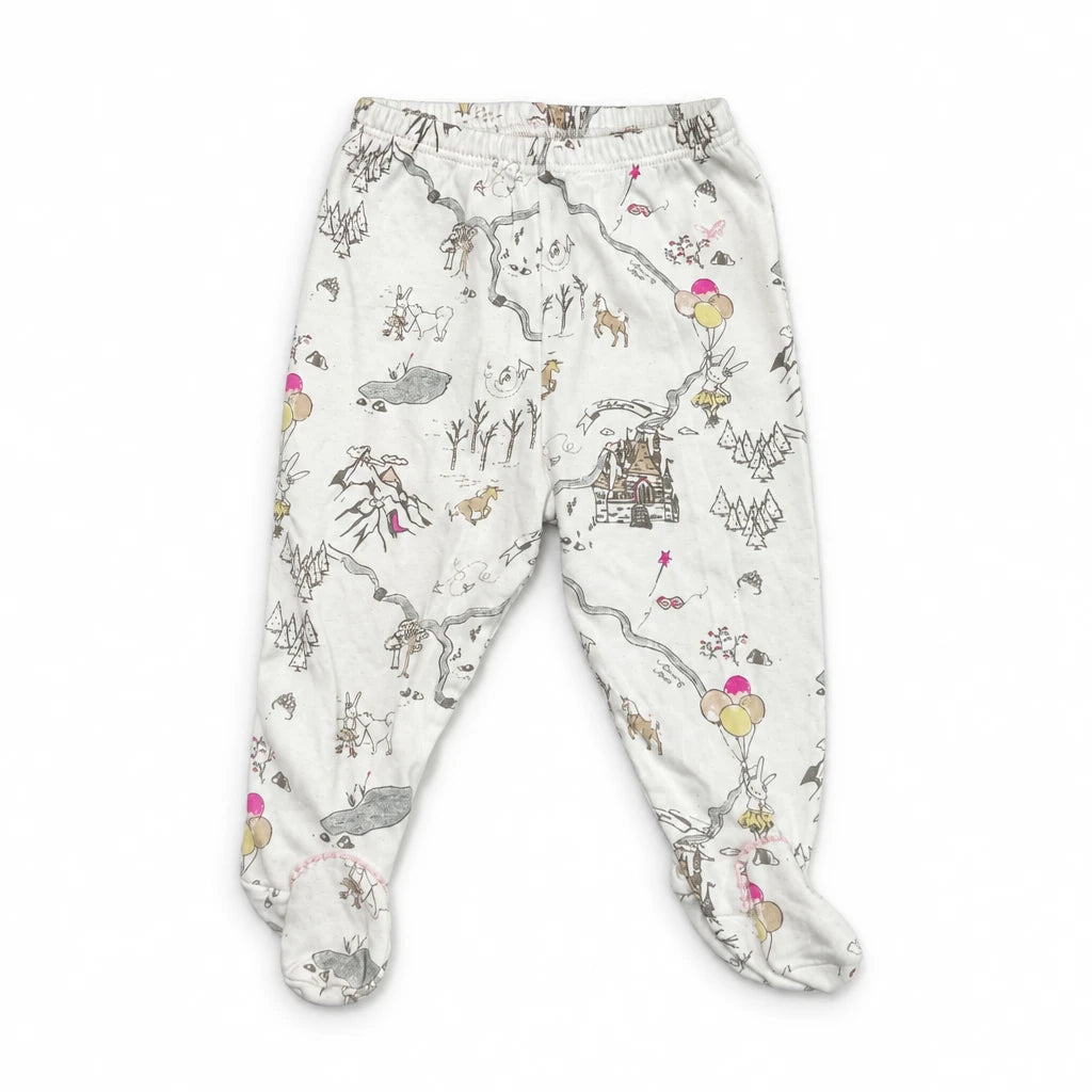 Mönstrad onesie från Livly - Storlek 68/74 - Benvit