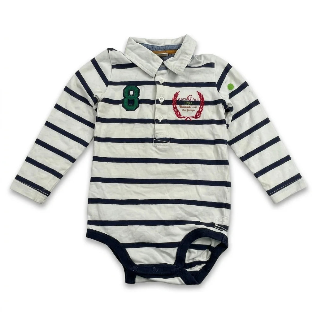 Randig body från baby - Storlek 74 - Vit