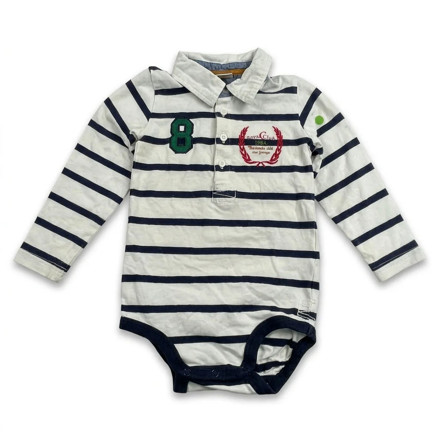Randig body från baby - Storlek 74 - Vit